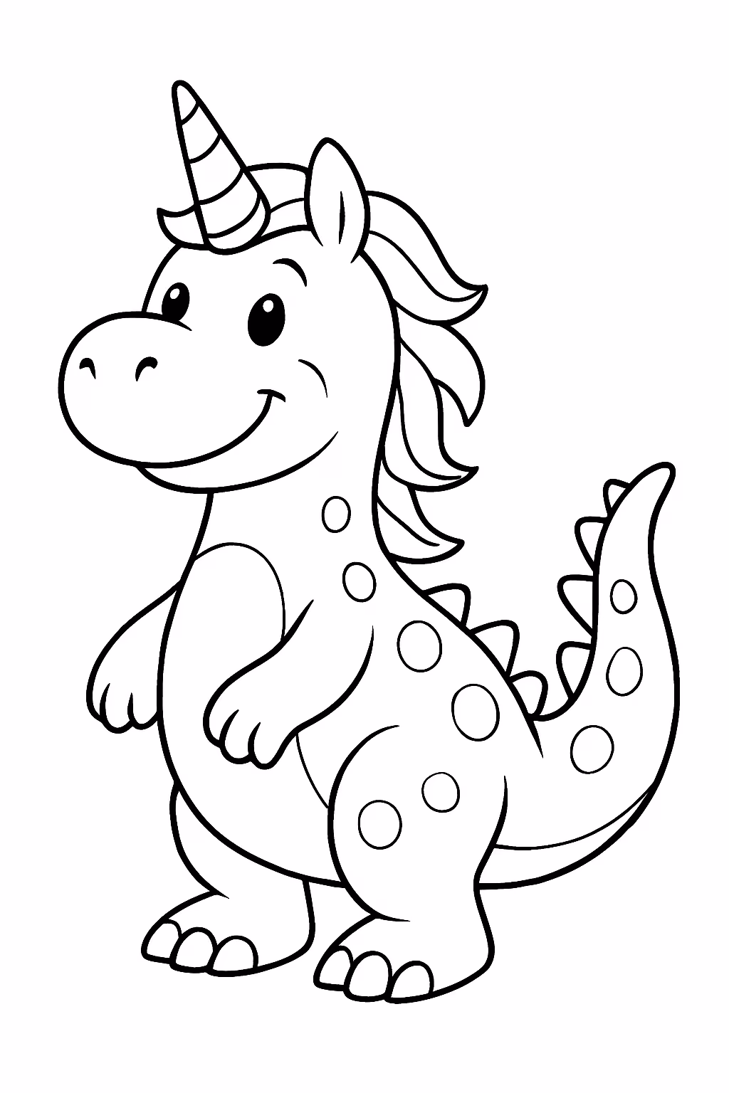 Unicornio dinoussaro para colorir — desenho para imprimir