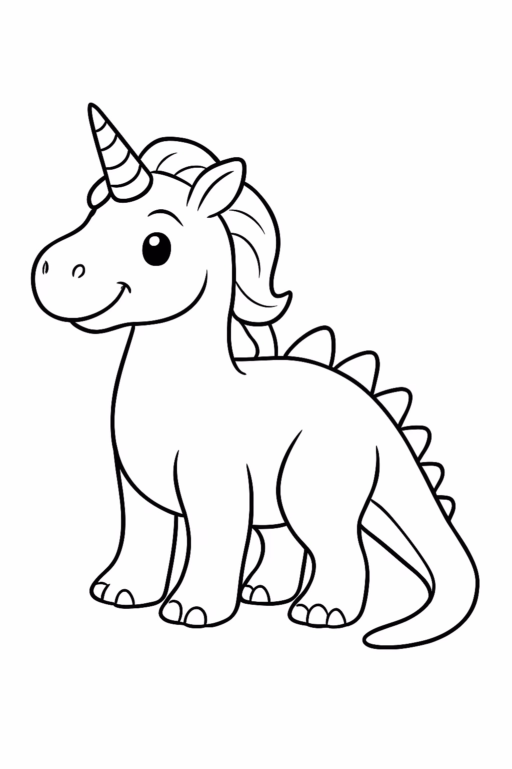 Unicorniodinosaoro para colorir — desenho para imprimir