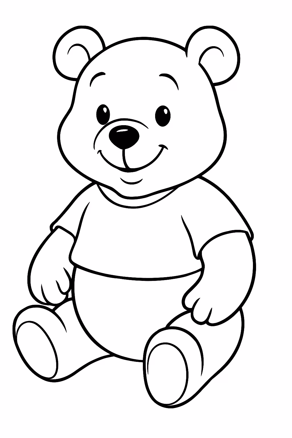 Ursinho poh para colorir — desenho para imprimir