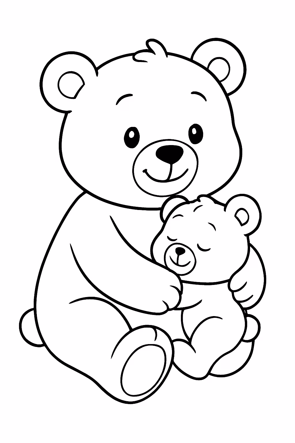 Ursinhos carinhoso para colorir — desenho para imprimir