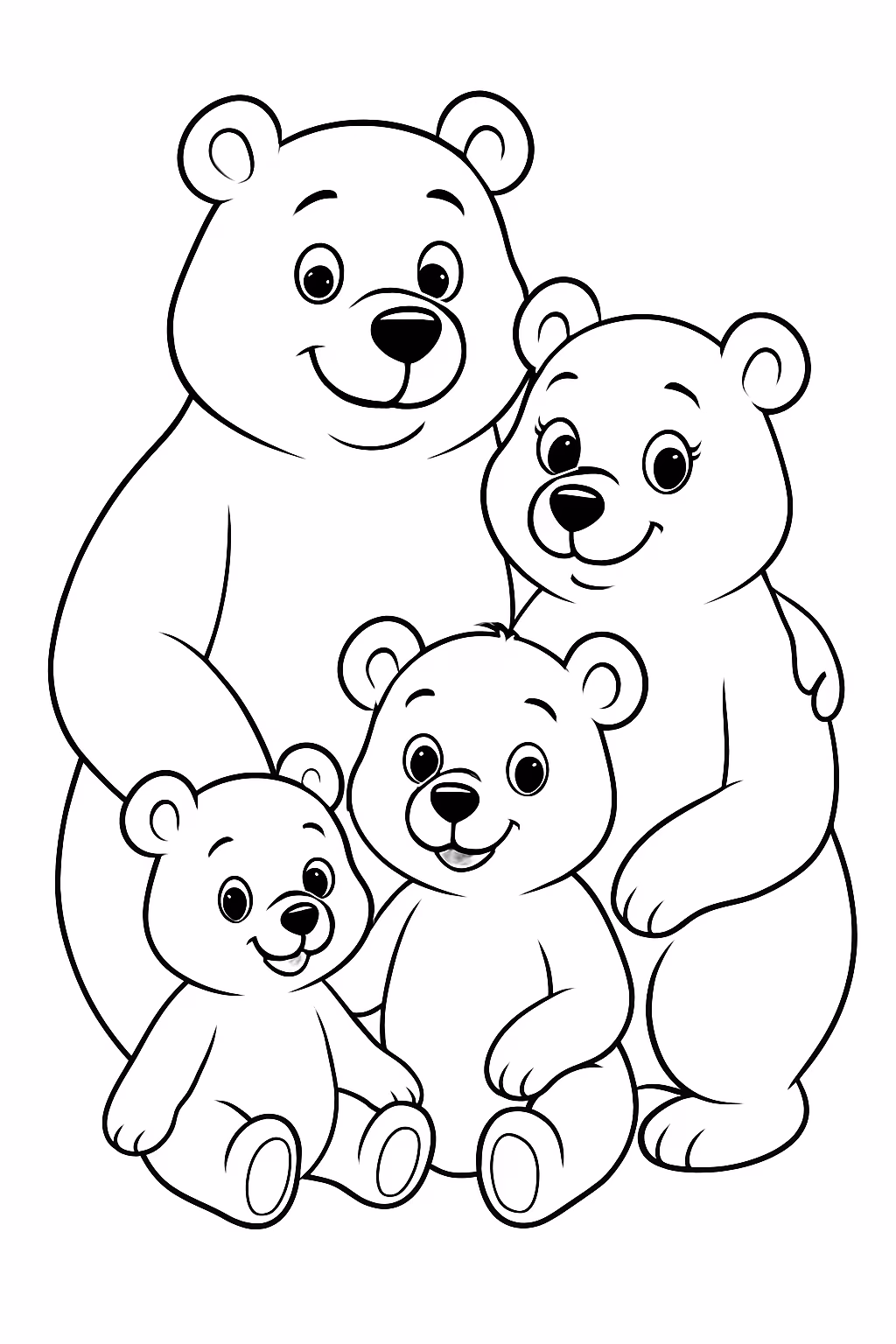 Ursos para colorir — desenho para imprimir