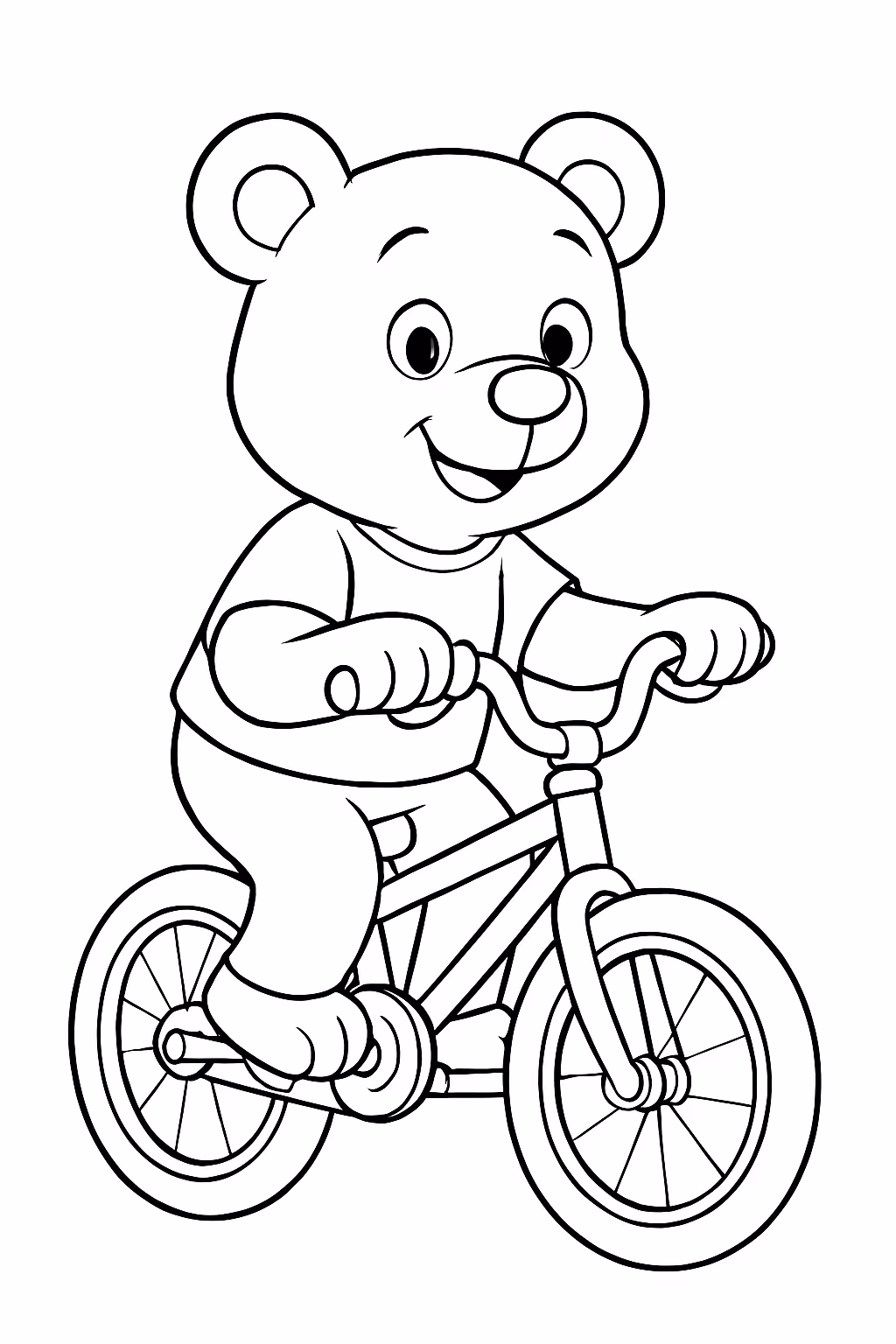Usinho com bicicleta para colorir — desenho para imprimir