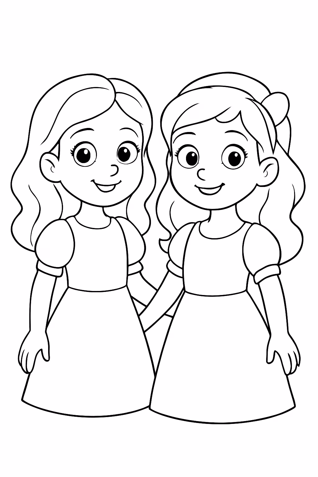 Valentina e helena para colorir — desenho para imprimir