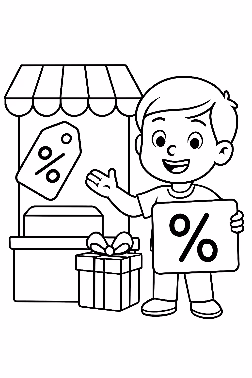 Valores de mercado ofertas para colorir — desenho para imprimir