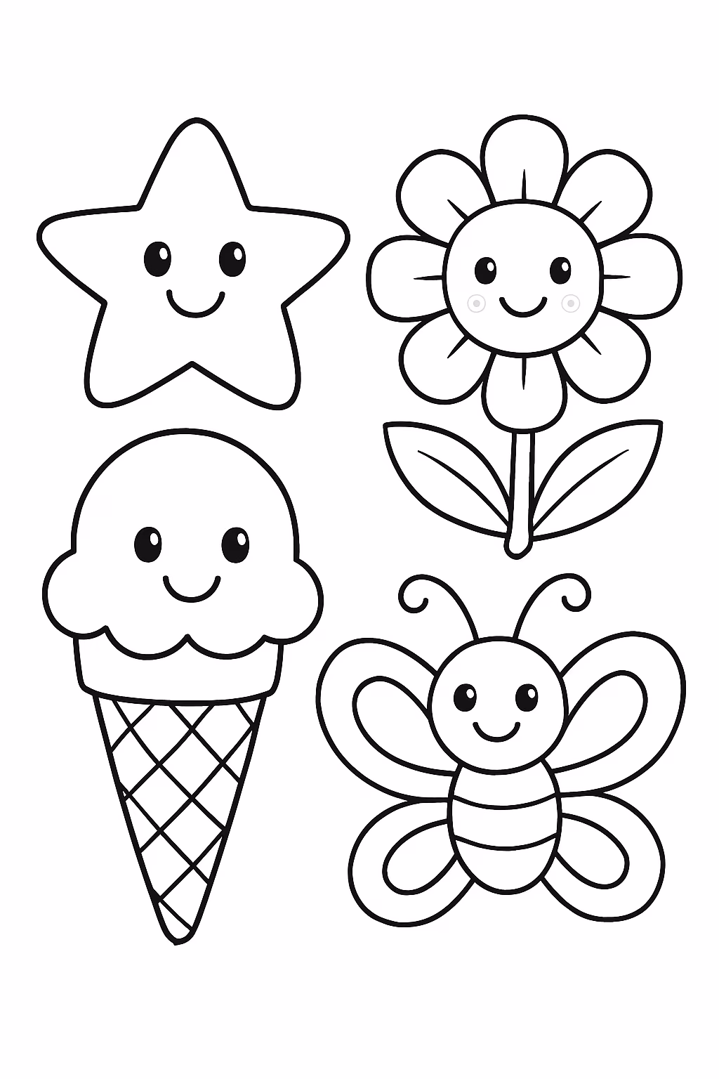 Varios adesivos para colorir — desenho para imprimir