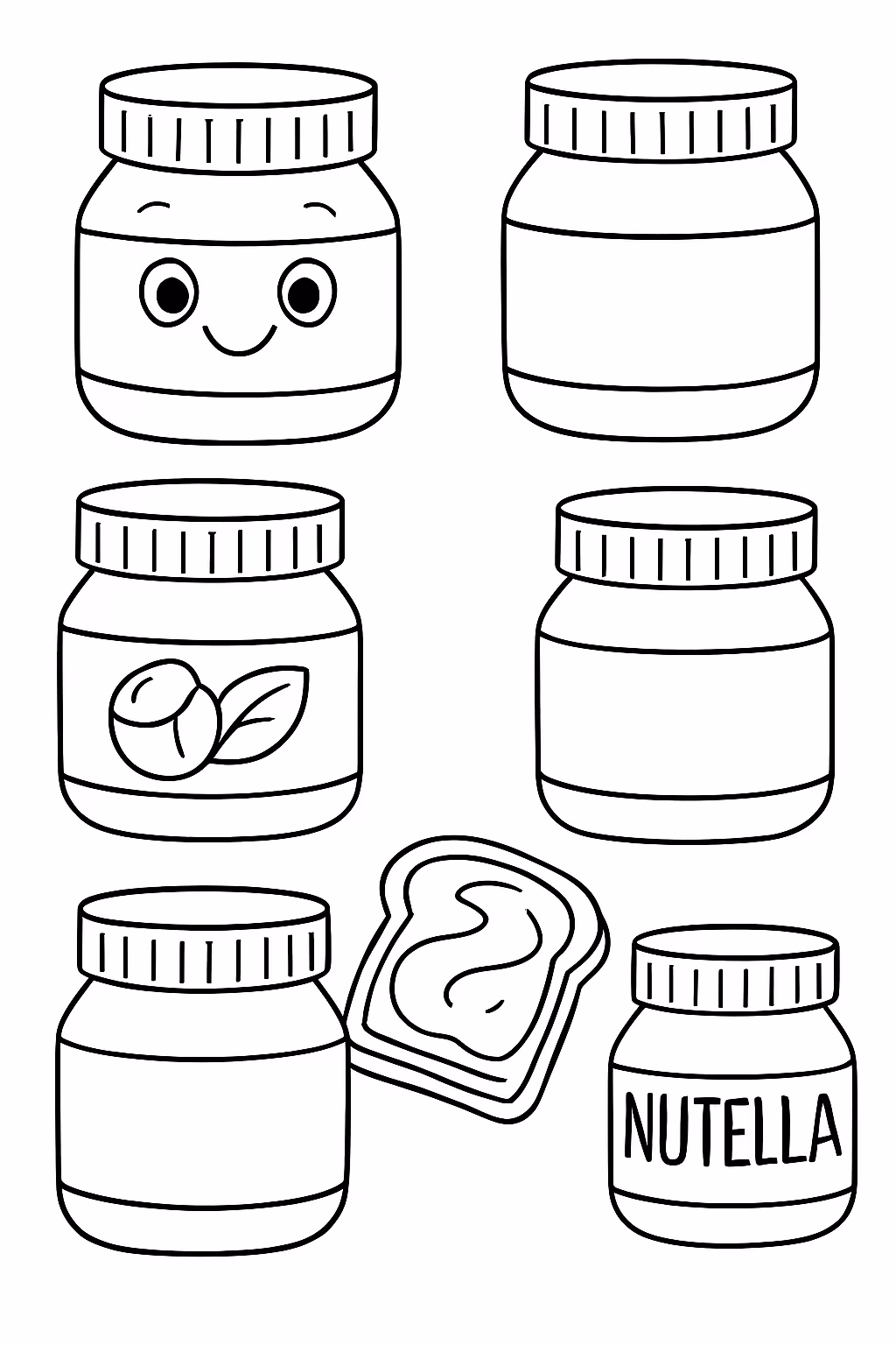 Varios moldes de nutela para colorir — desenho para imprimir