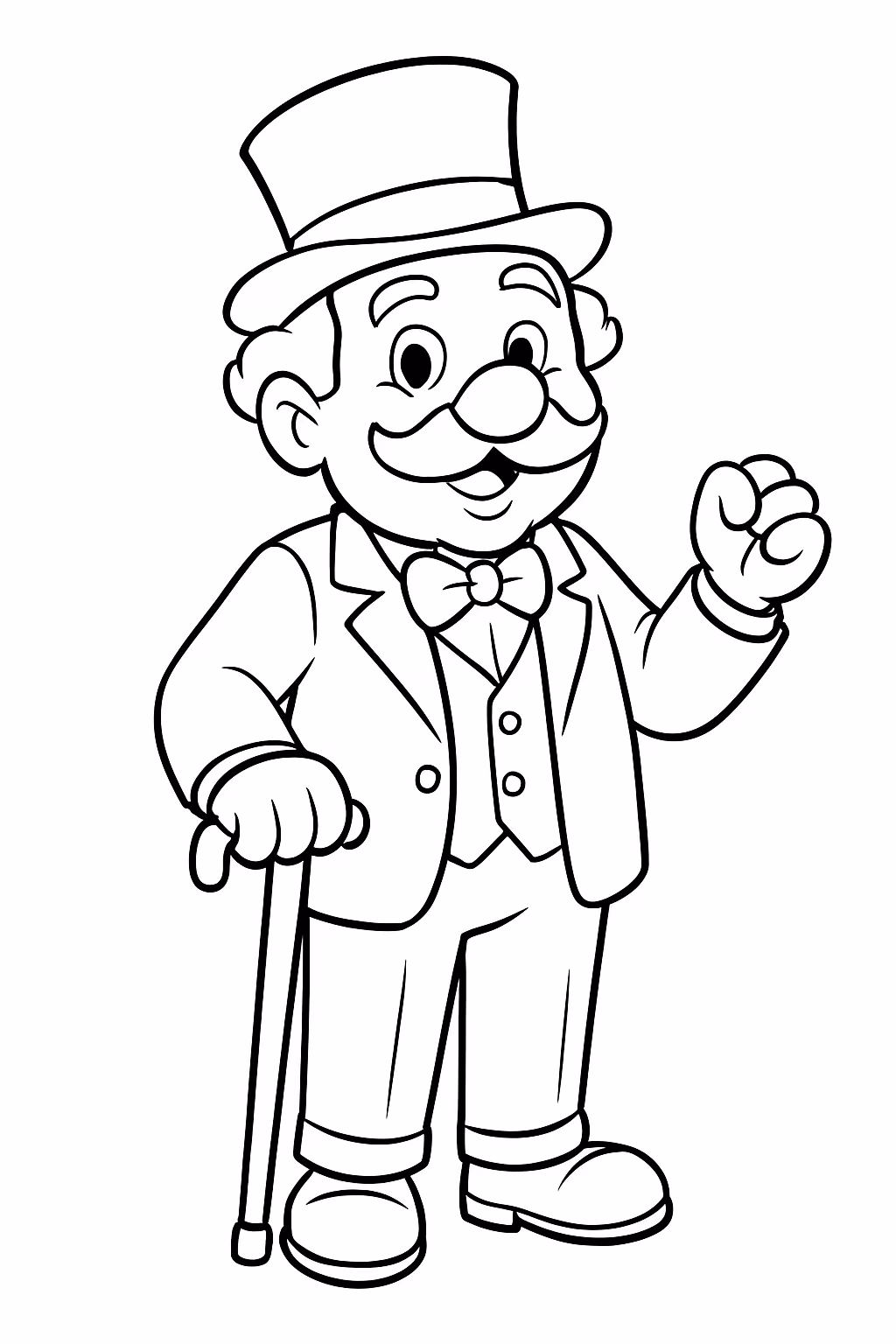 Velhote rico e chique para colorir — desenho para imprimir