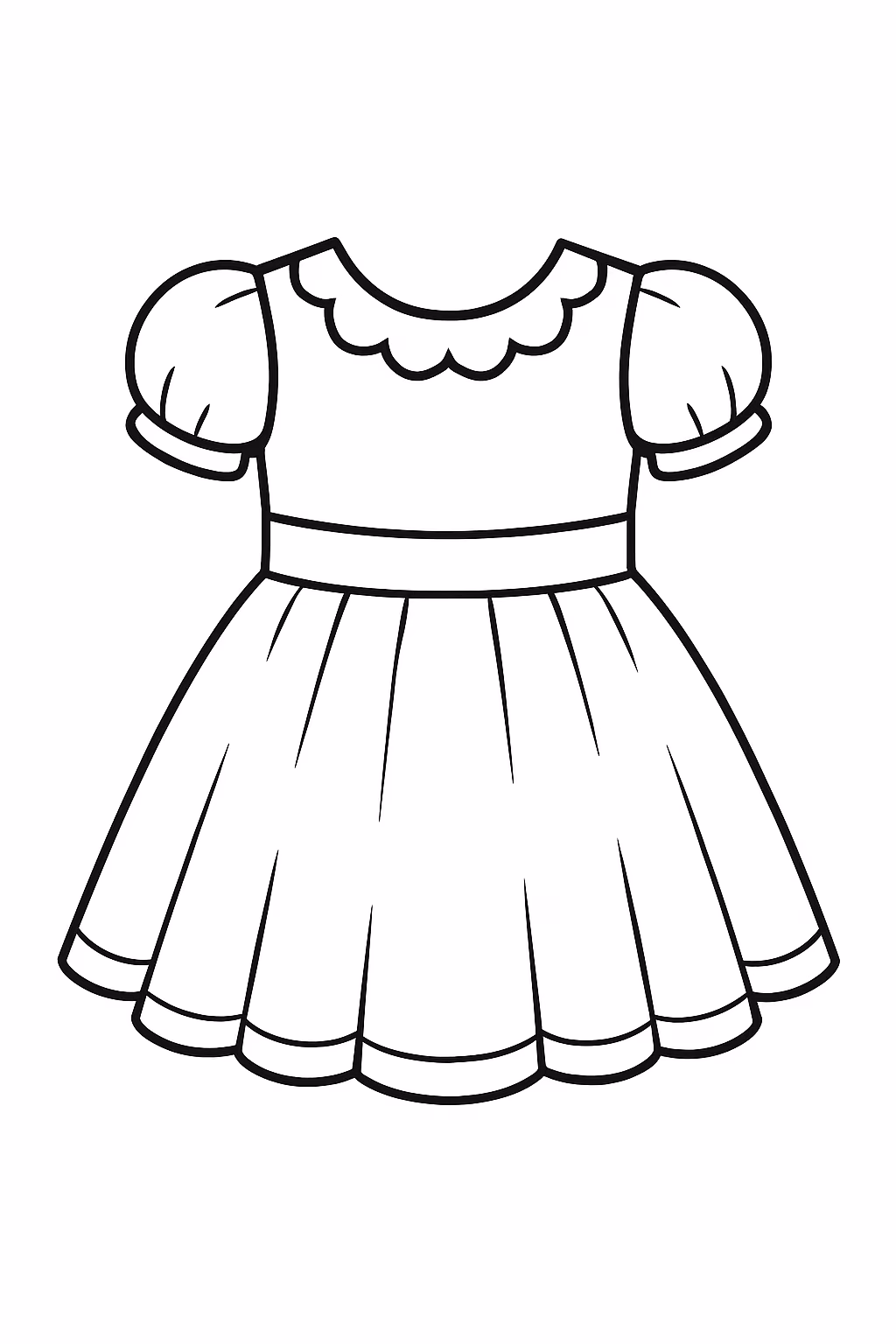 Vestidos para colorir — desenho para imprimir