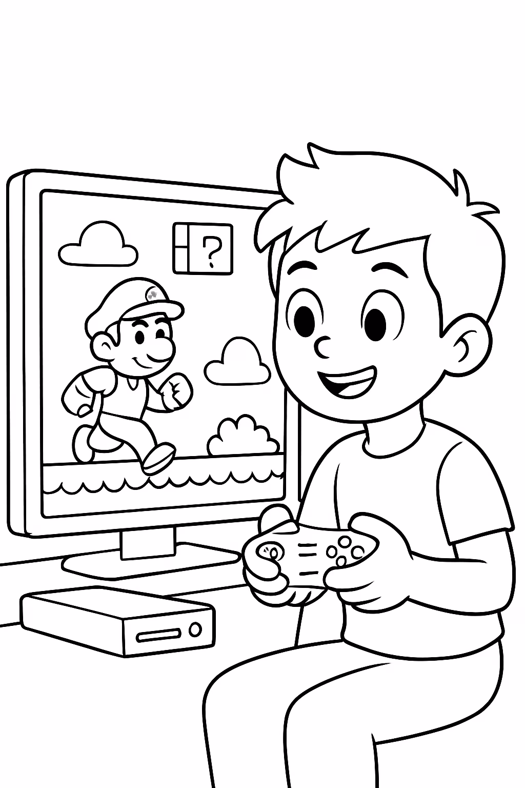Videogame para colorir — desenho para imprimir