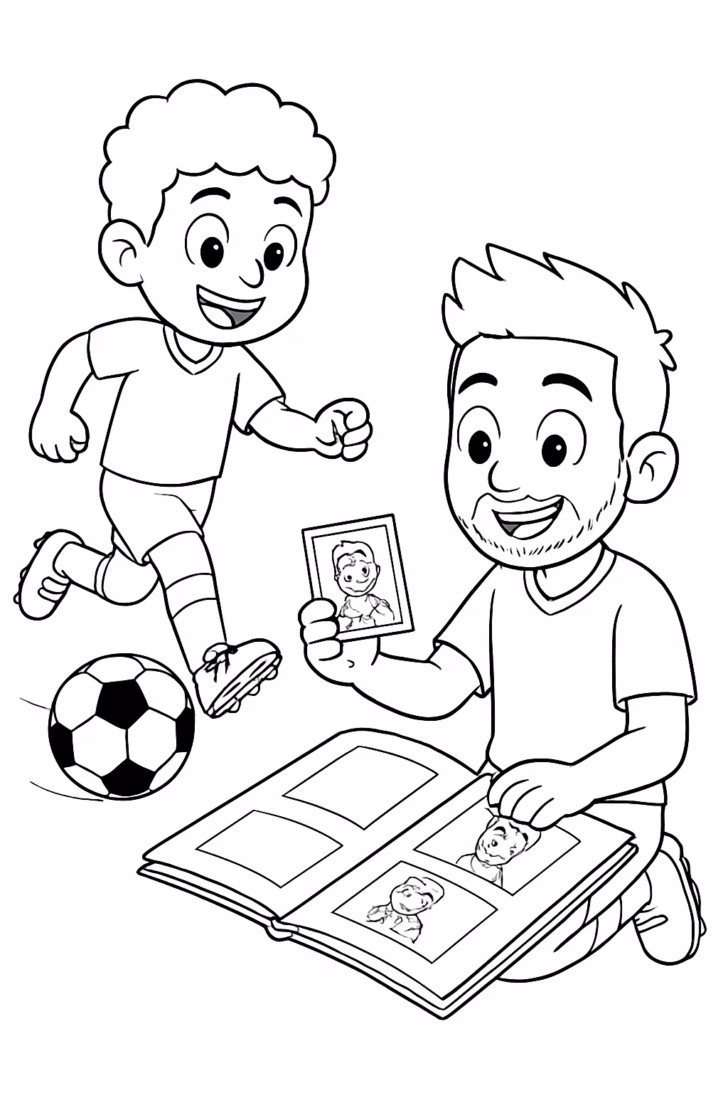 Vini junior e neymar jogando futebol e colando figurinha deles para colorir — desenho para imprimir
