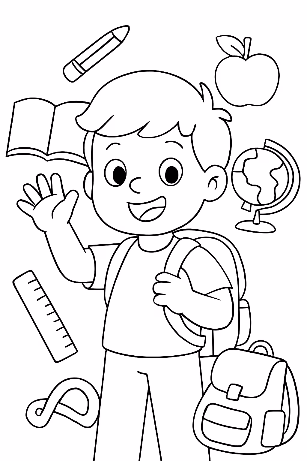 Volta as aulas para colorir — desenho para imprimir