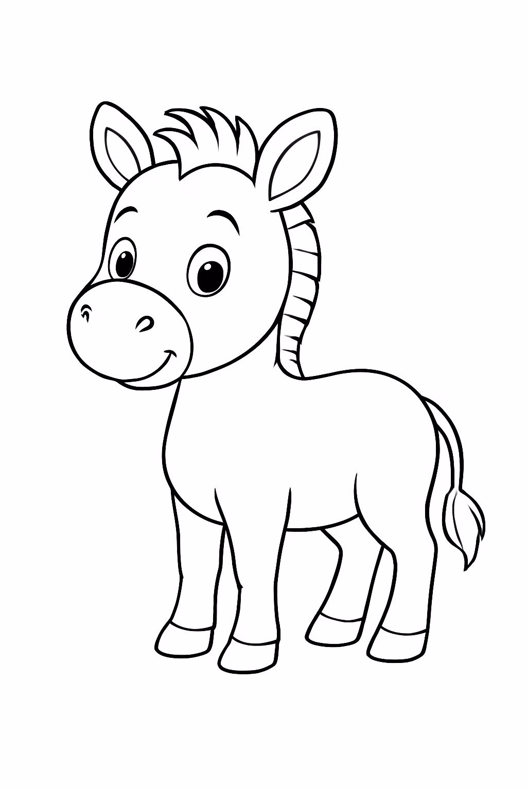 Zebra que perdeu as riscas para colorir — desenho para imprimir