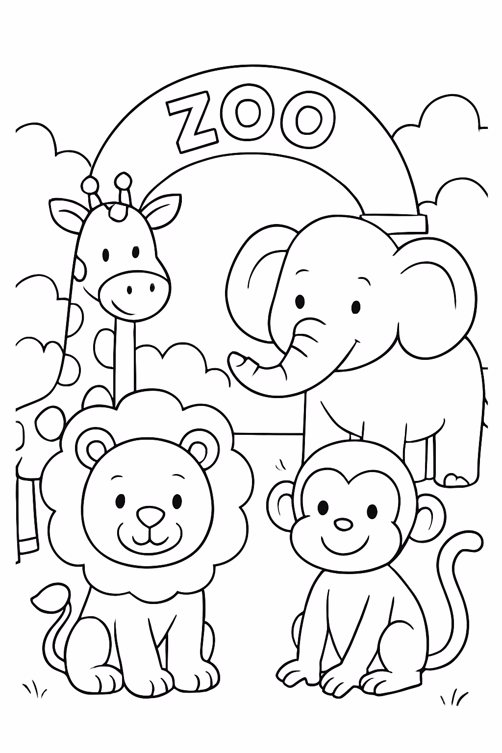 Zoologico para colorir — desenho para imprimir