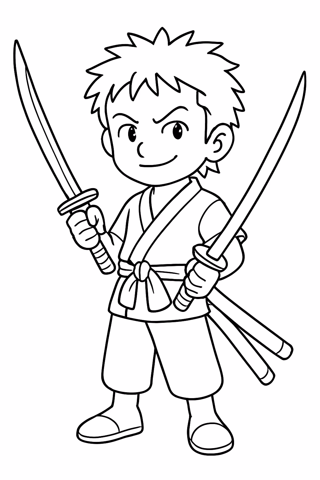 Zoro one piece para colorir — desenho para imprimir