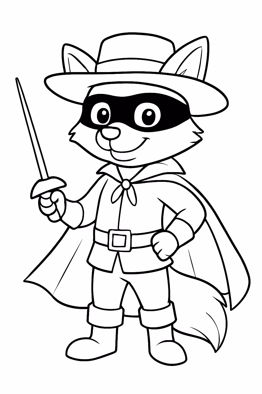 Zorro para colorir — desenho para imprimir