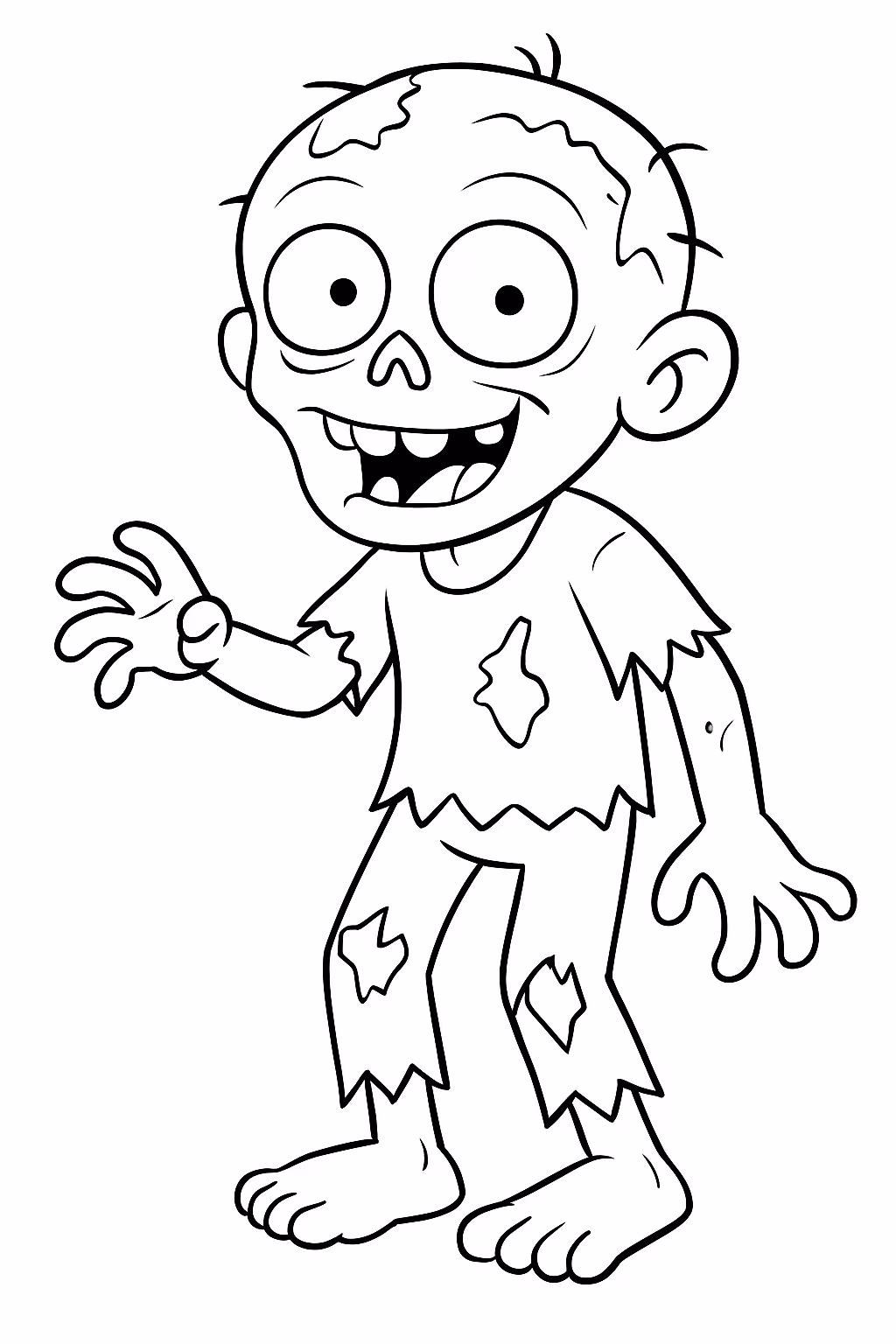 Zumbi para colorir — desenho para imprimir
