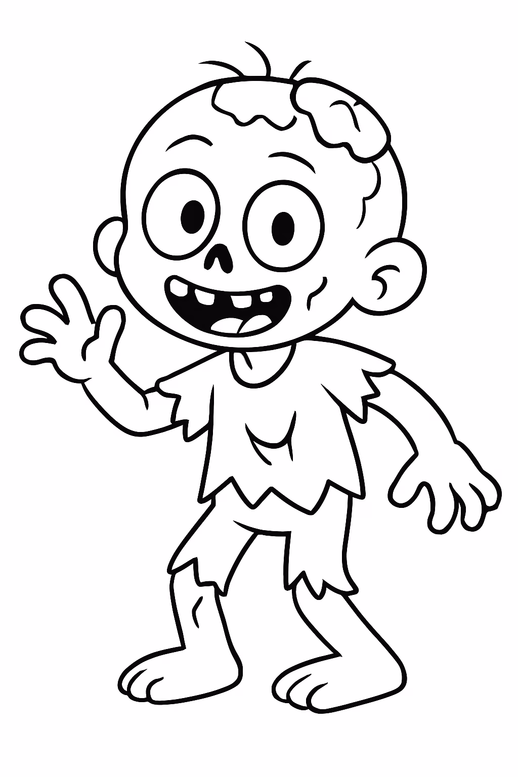 Zumbi divertido para colorir — desenho para imprimir