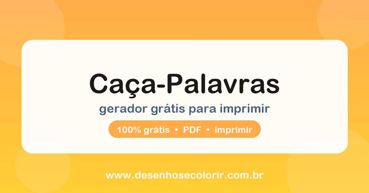Desenhos de Caça-palavras