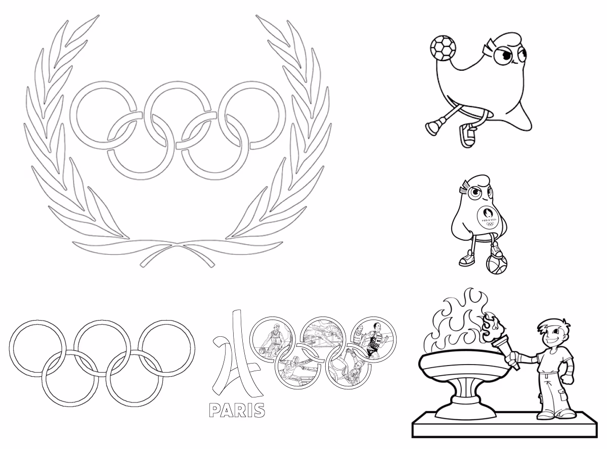 Olimpiadas para colorir — desenho para imprimir