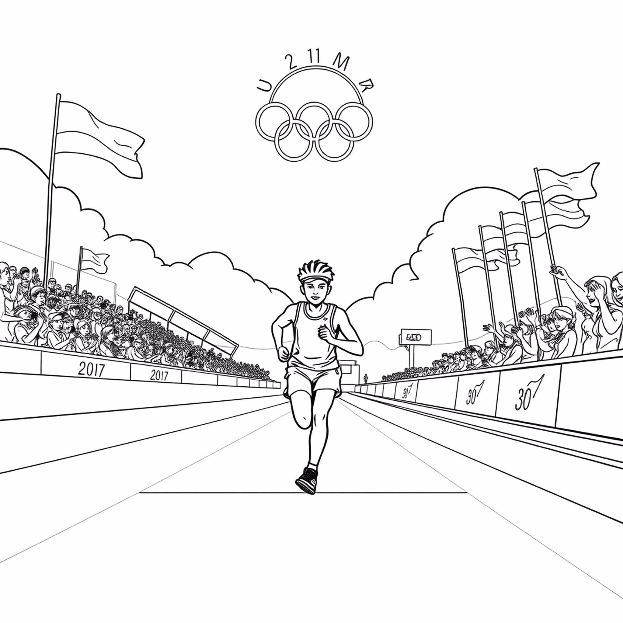 Olimpiadas para colorir — desenho para imprimir