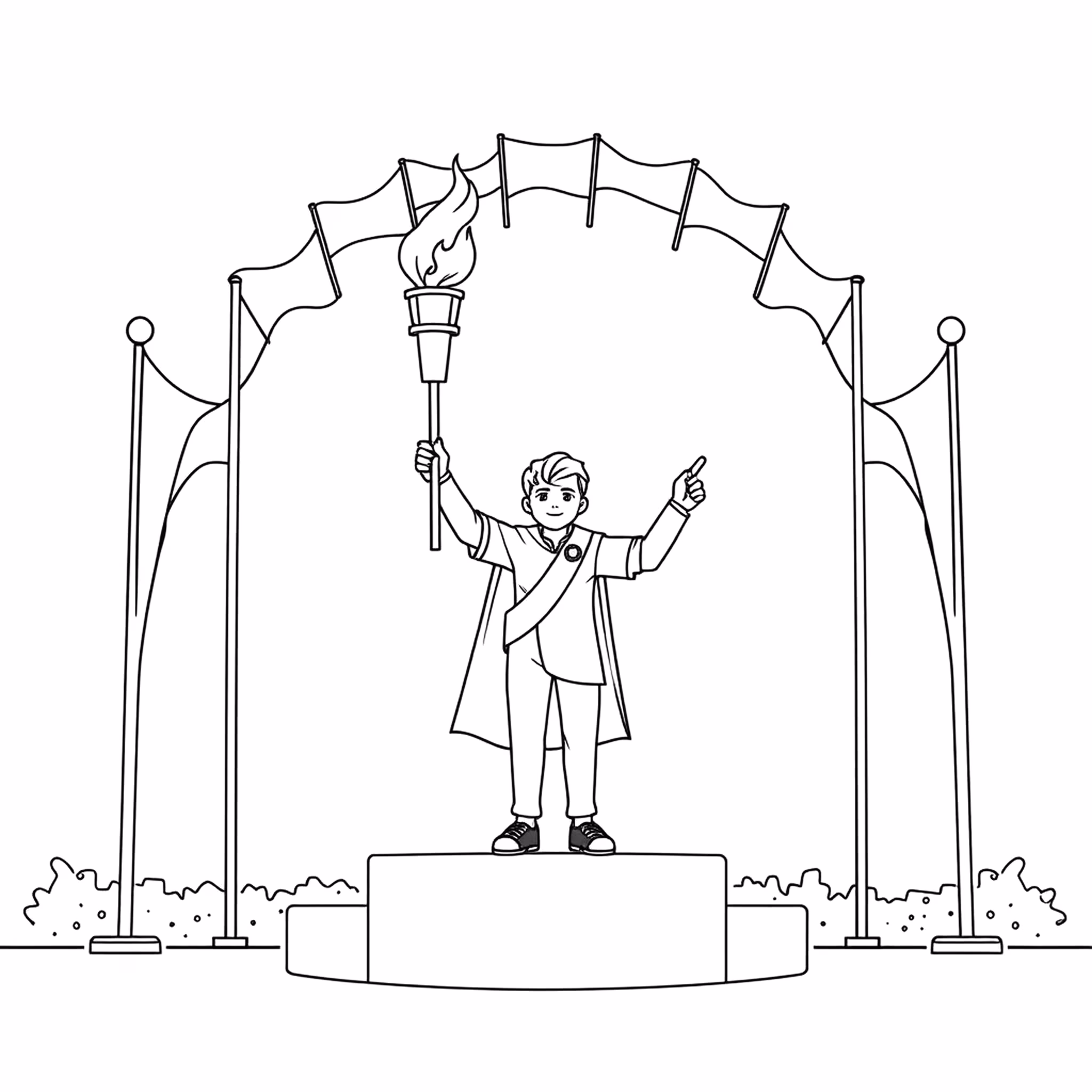 Olimpiadas para colorir — desenho para imprimir