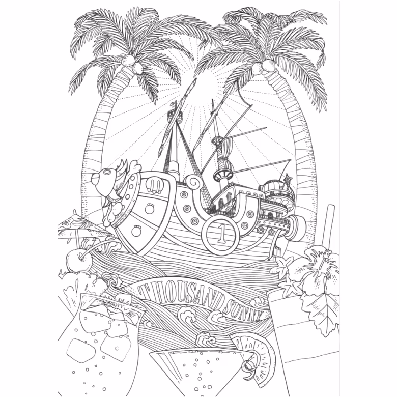One piece para colorir — desenho para imprimir