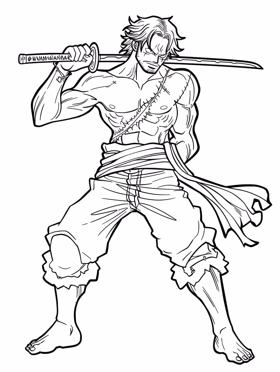 One piece para colorir — desenho para imprimir