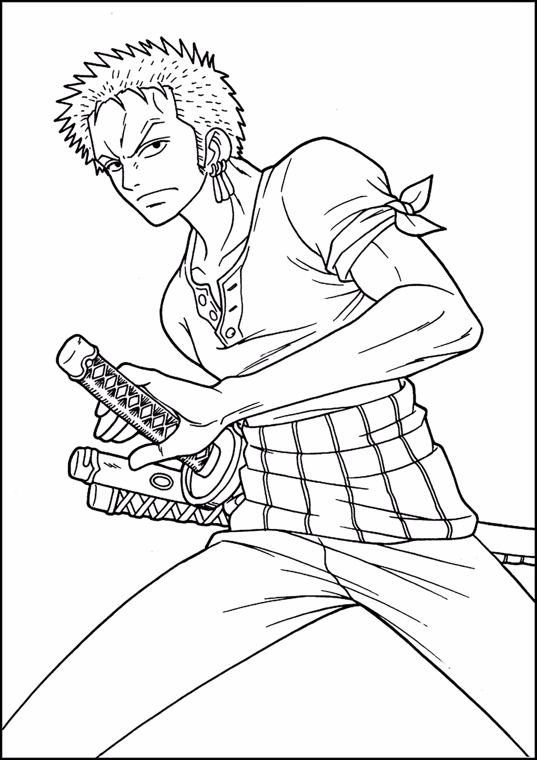 One piece para colorir — desenho para imprimir