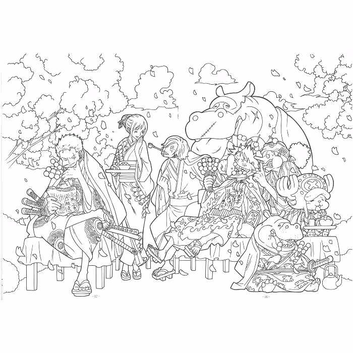 One piece para colorir — desenho para imprimir