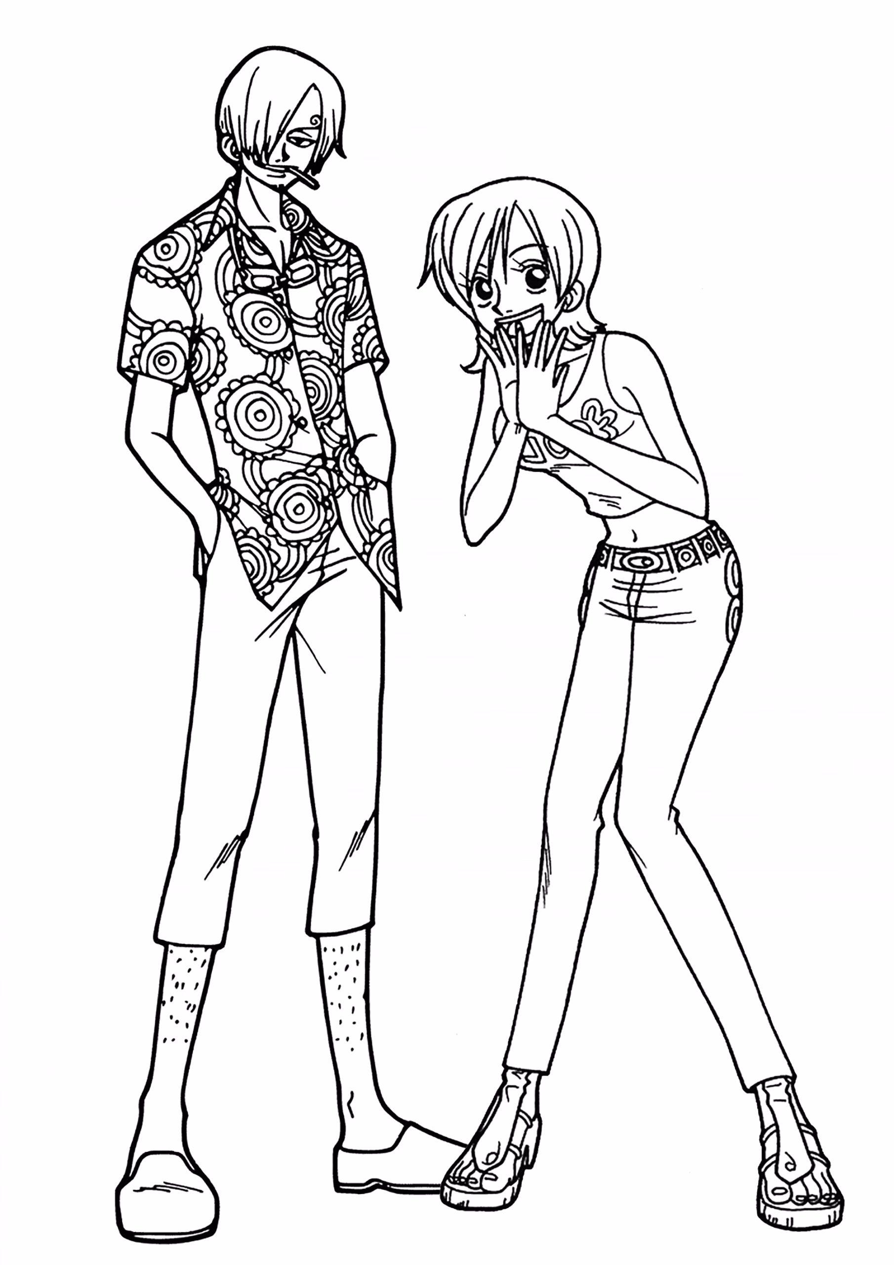 One piece para colorir — desenho para imprimir