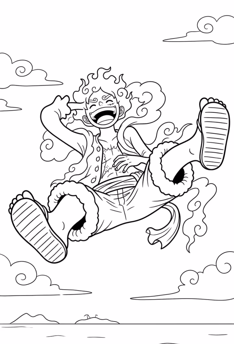One piece para colorir — desenho para imprimir