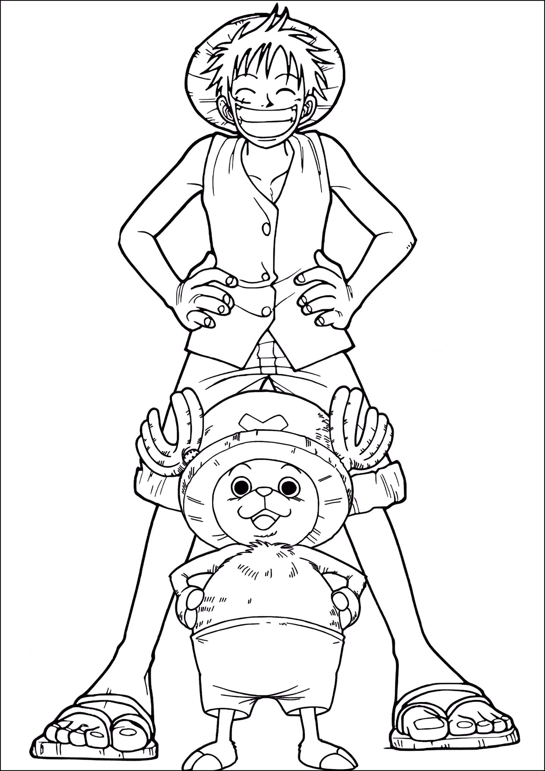 One piece para colorir — desenho para imprimir