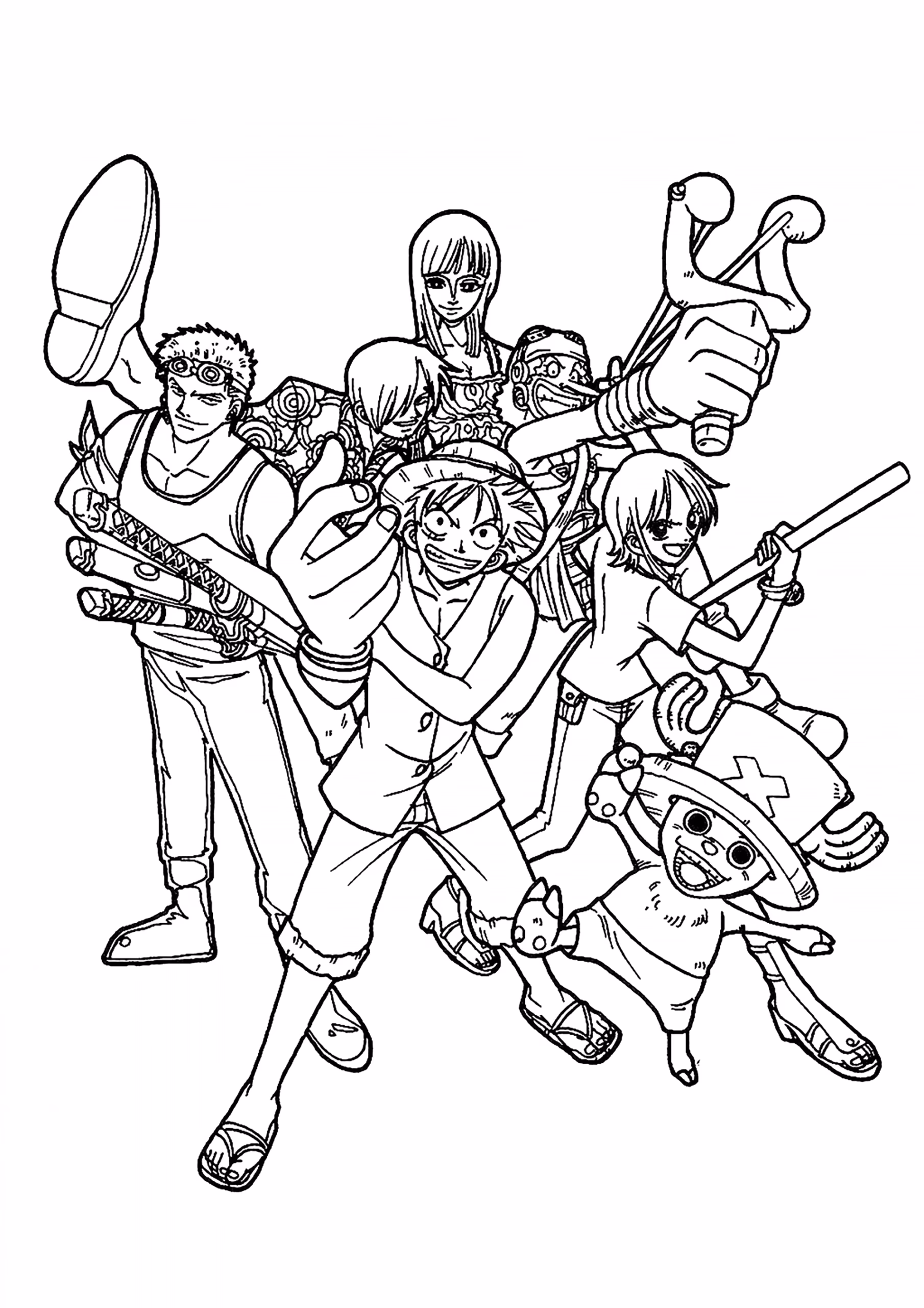 One piece para colorir — desenho para imprimir