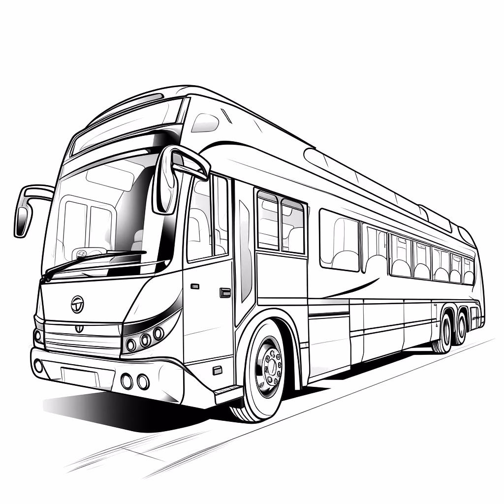 Onibus para colorir — desenho para imprimir