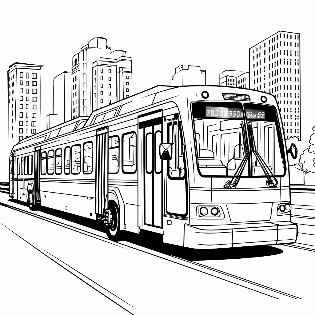 Onibus para colorir — desenho para imprimir