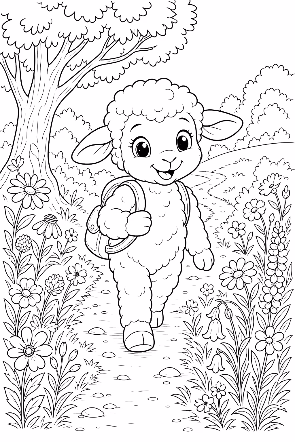 Ovelha para colorir — desenho para imprimir