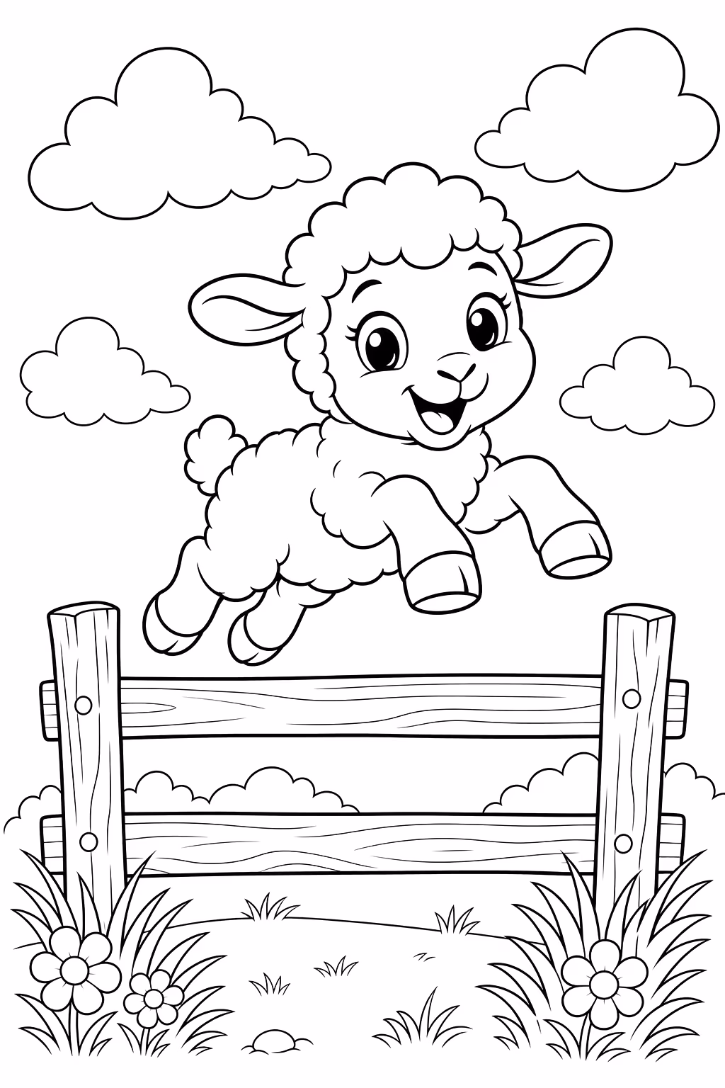 Ovelha para colorir — desenho para imprimir