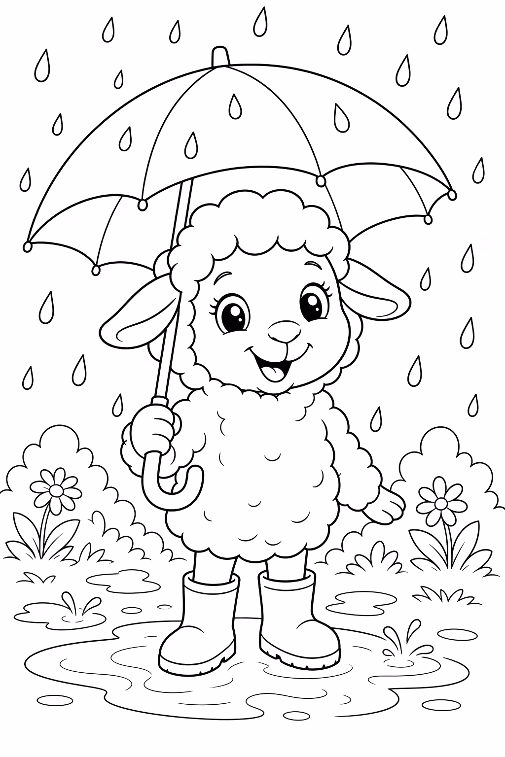 Ovelha para colorir — desenho para imprimir