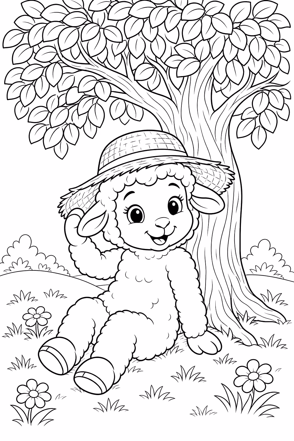 Ovelha para colorir — desenho para imprimir
