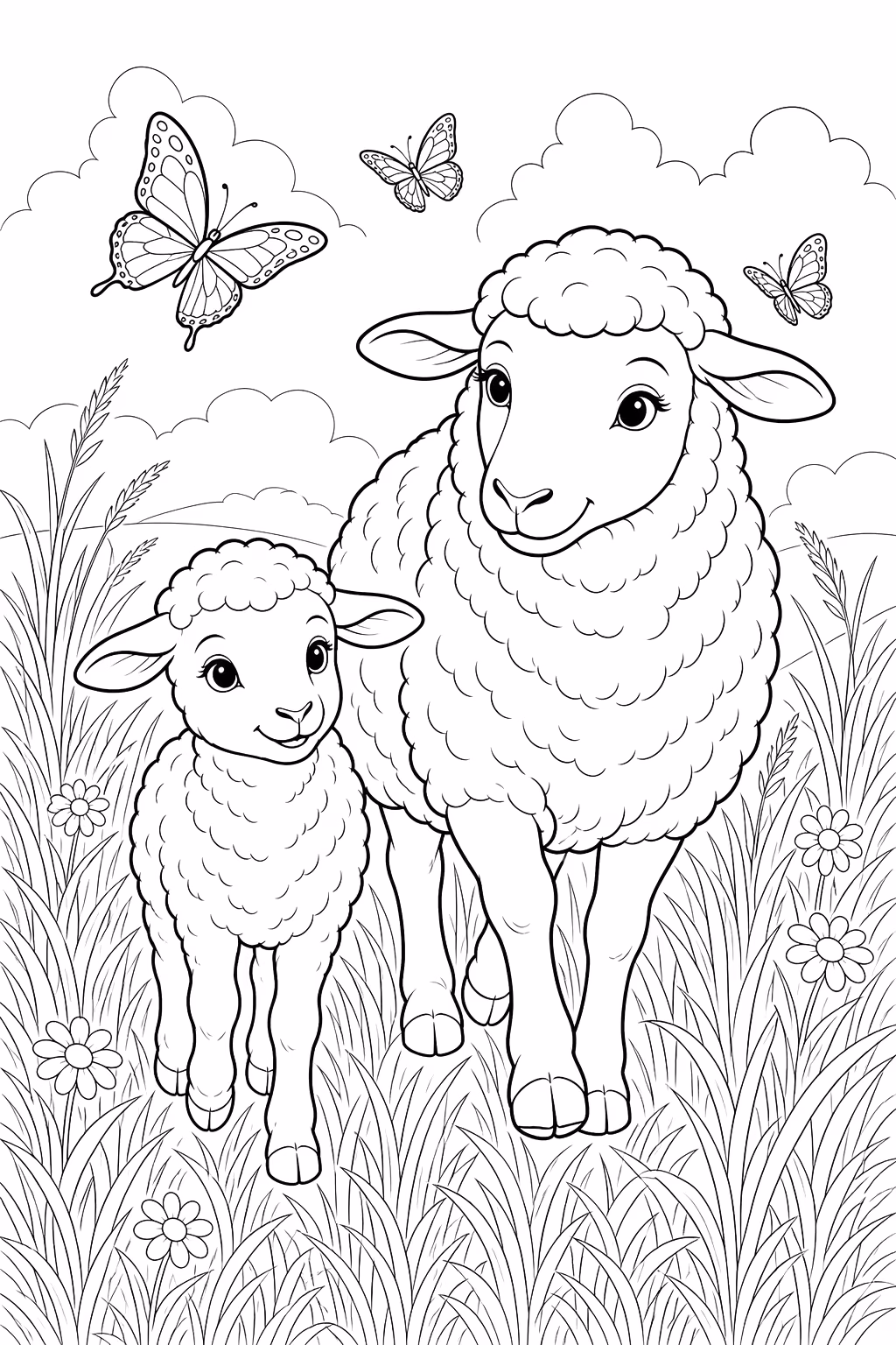 Ovelha para colorir — desenho para imprimir