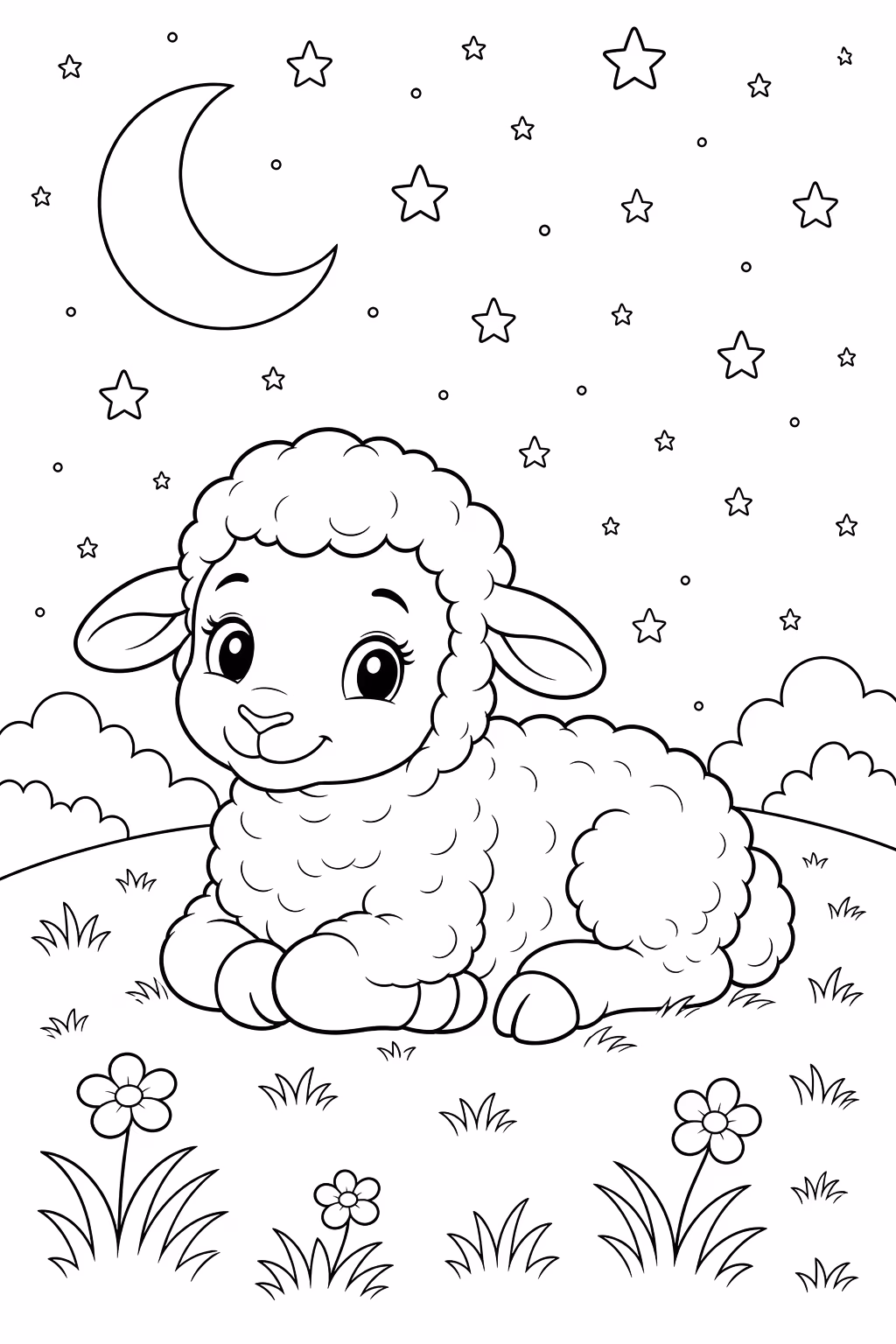 Ovelha para colorir — desenho para imprimir