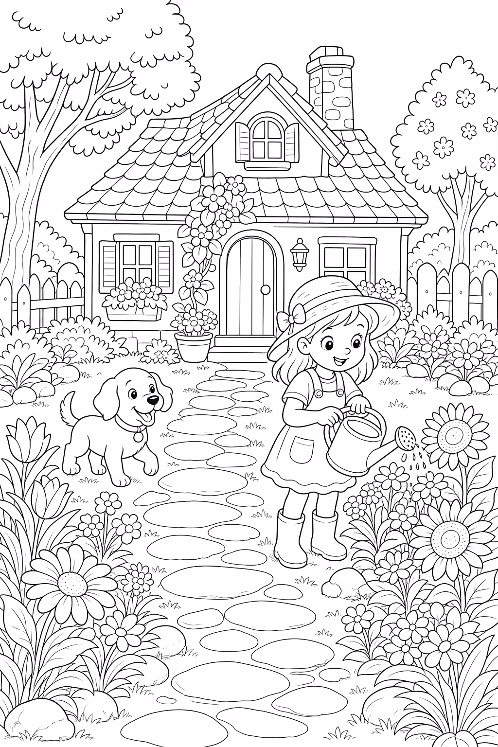 Paisagens para colorir — desenho para imprimir