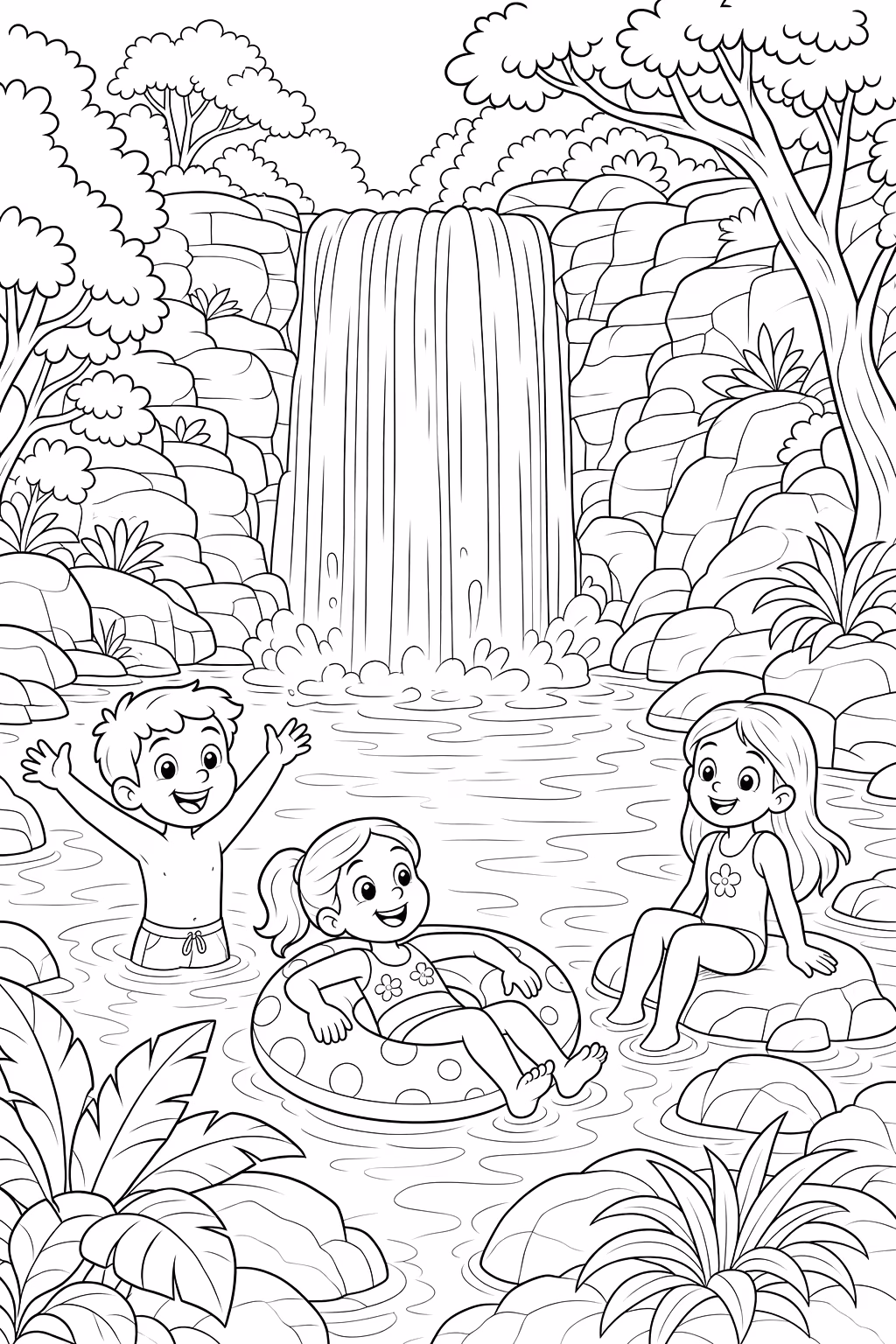 Paisagens para colorir — desenho para imprimir