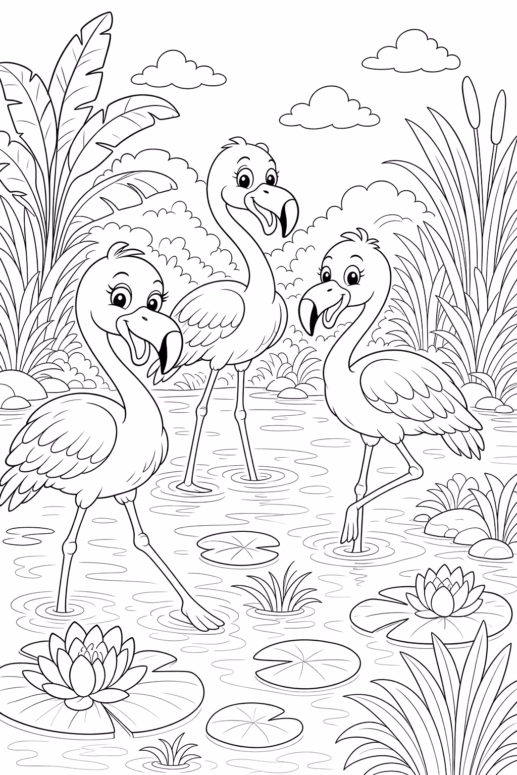Paisagens para colorir — desenho para imprimir