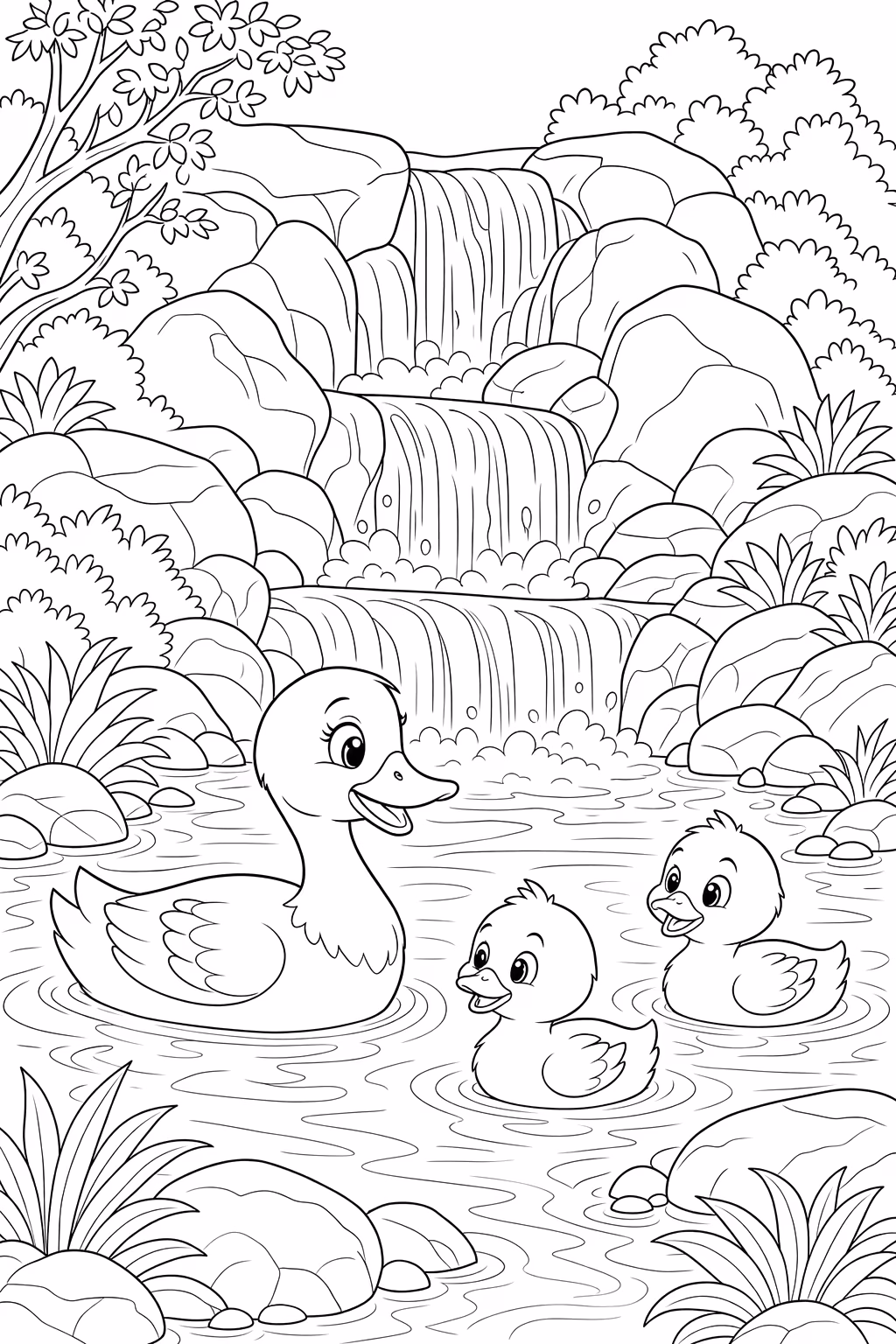 Paisagens para colorir — desenho para imprimir