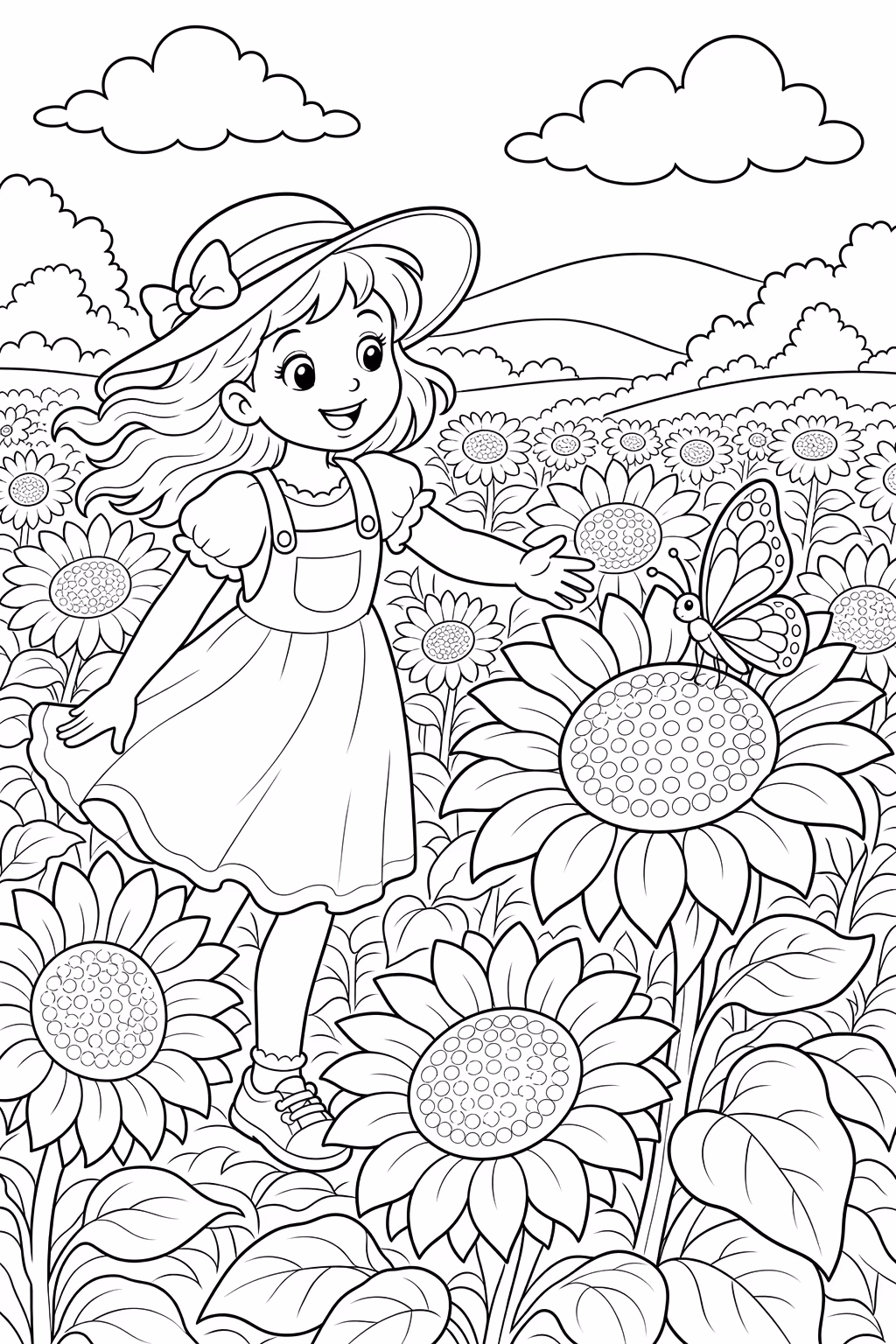 Paisagens para colorir — desenho para imprimir