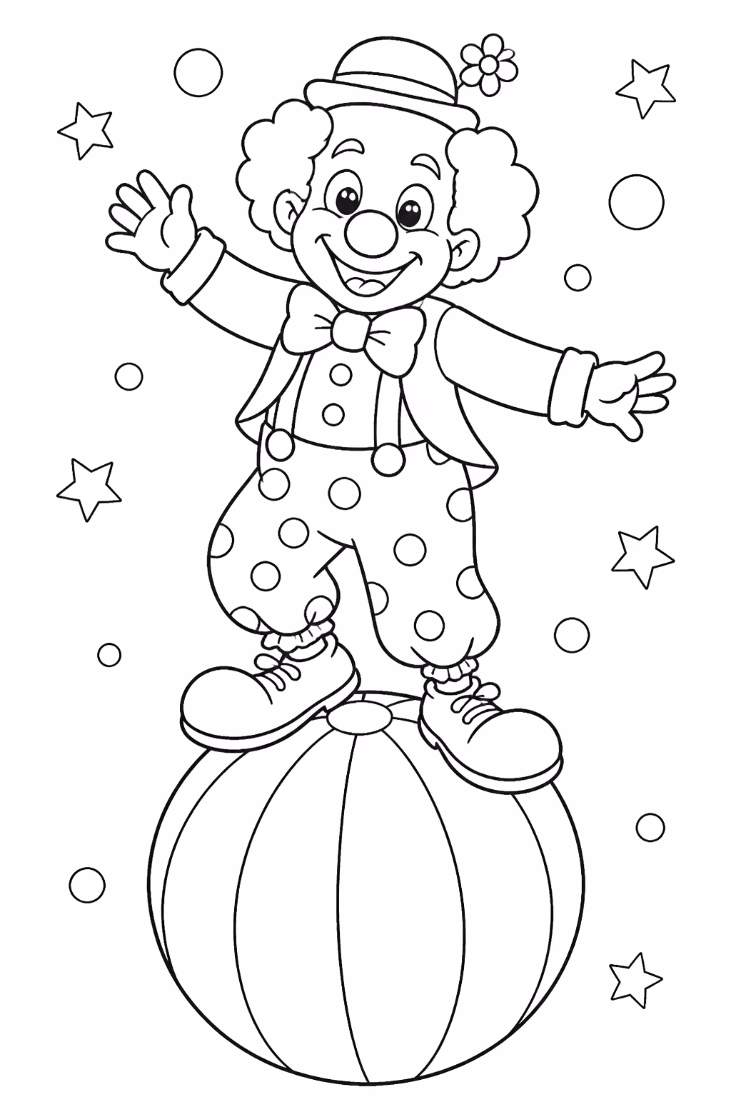 Palhaco para colorir — desenho para imprimir