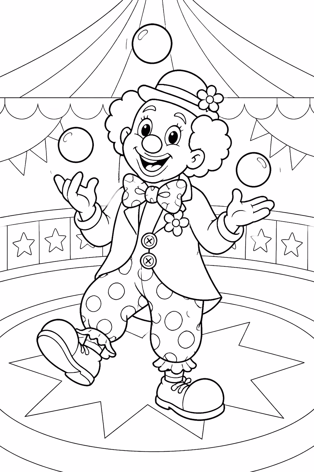 Palhaco para colorir — desenho para imprimir