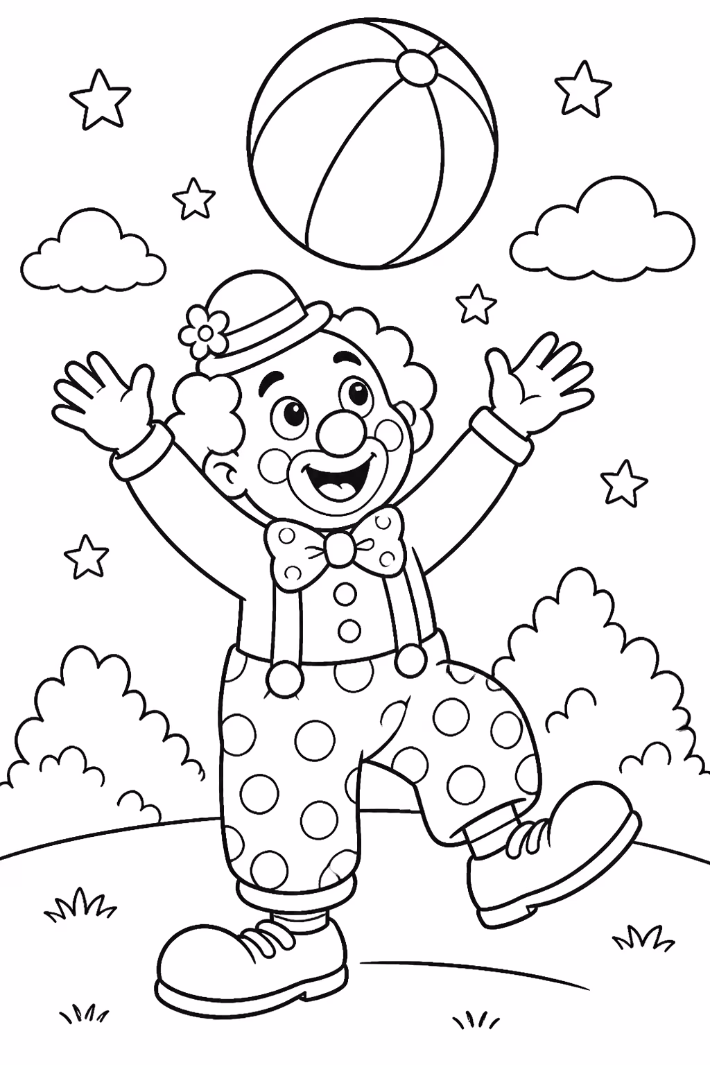 Palhaco para colorir — desenho para imprimir