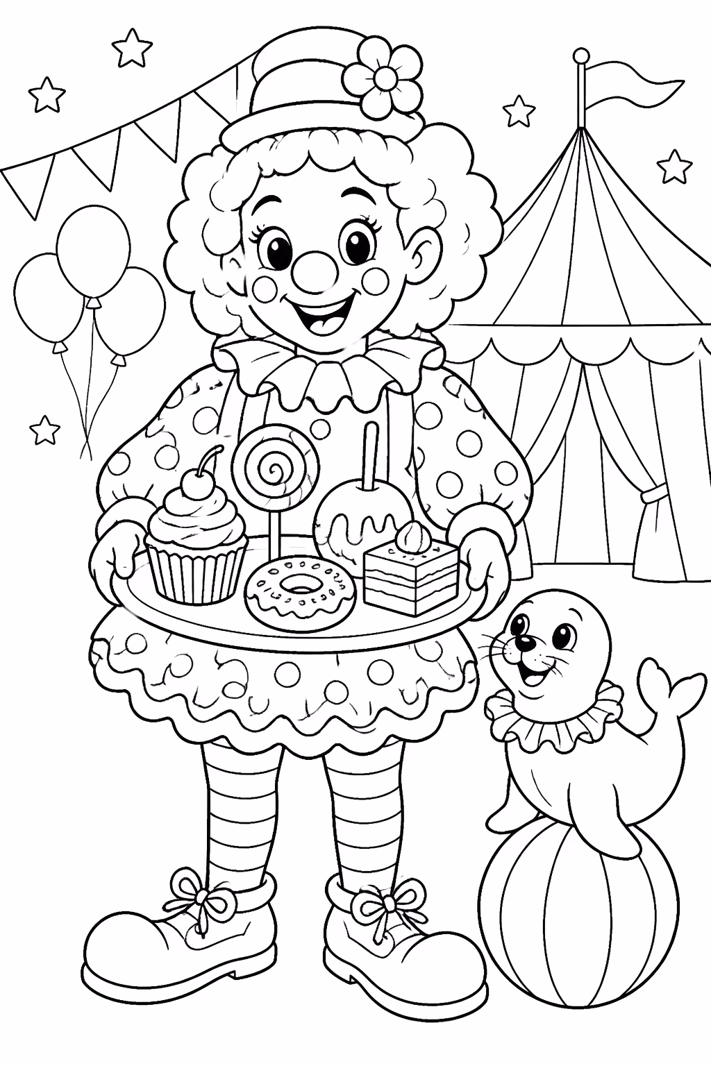 Palhaco para colorir — desenho para imprimir